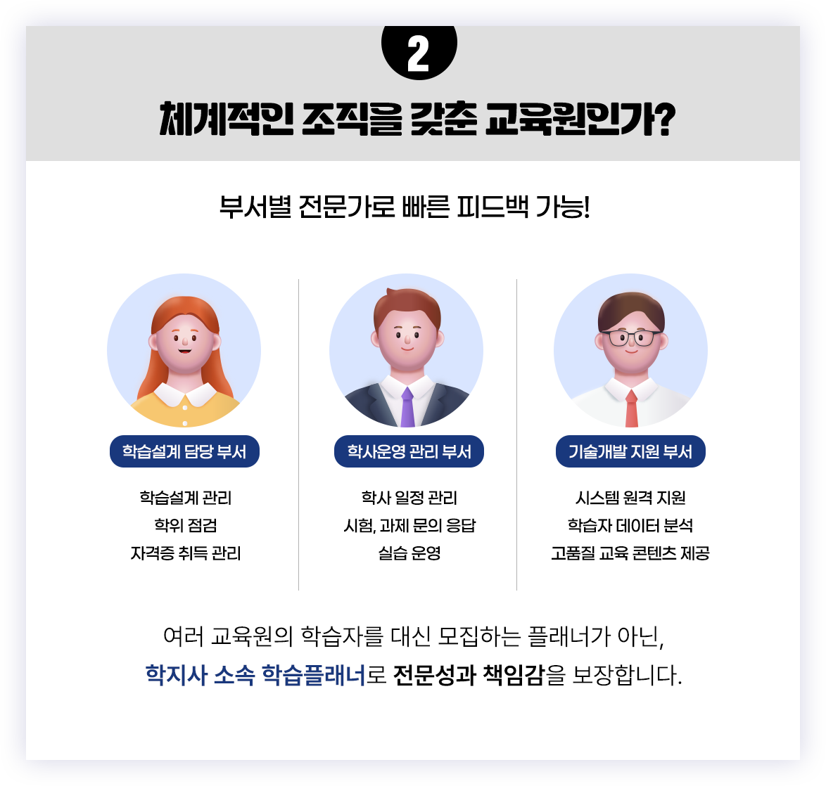 체계적인 조직을 갖춘 교육원인가?