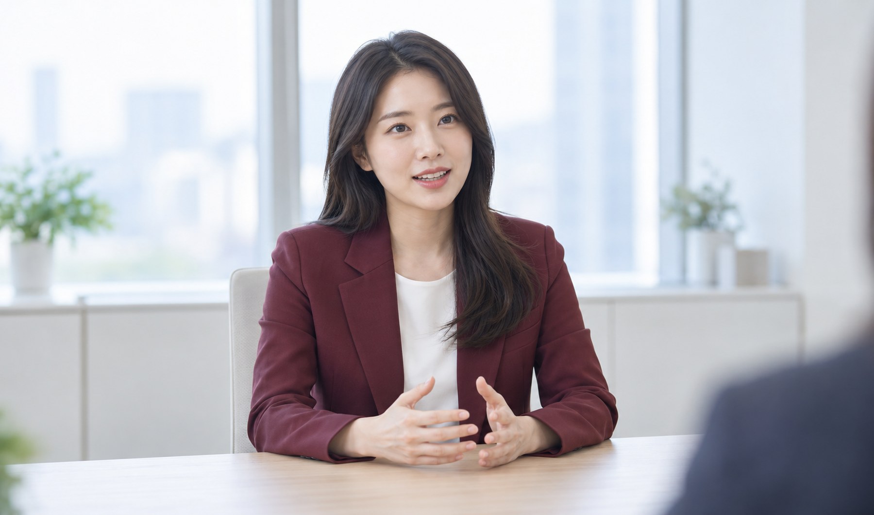 면접을 보는 모습